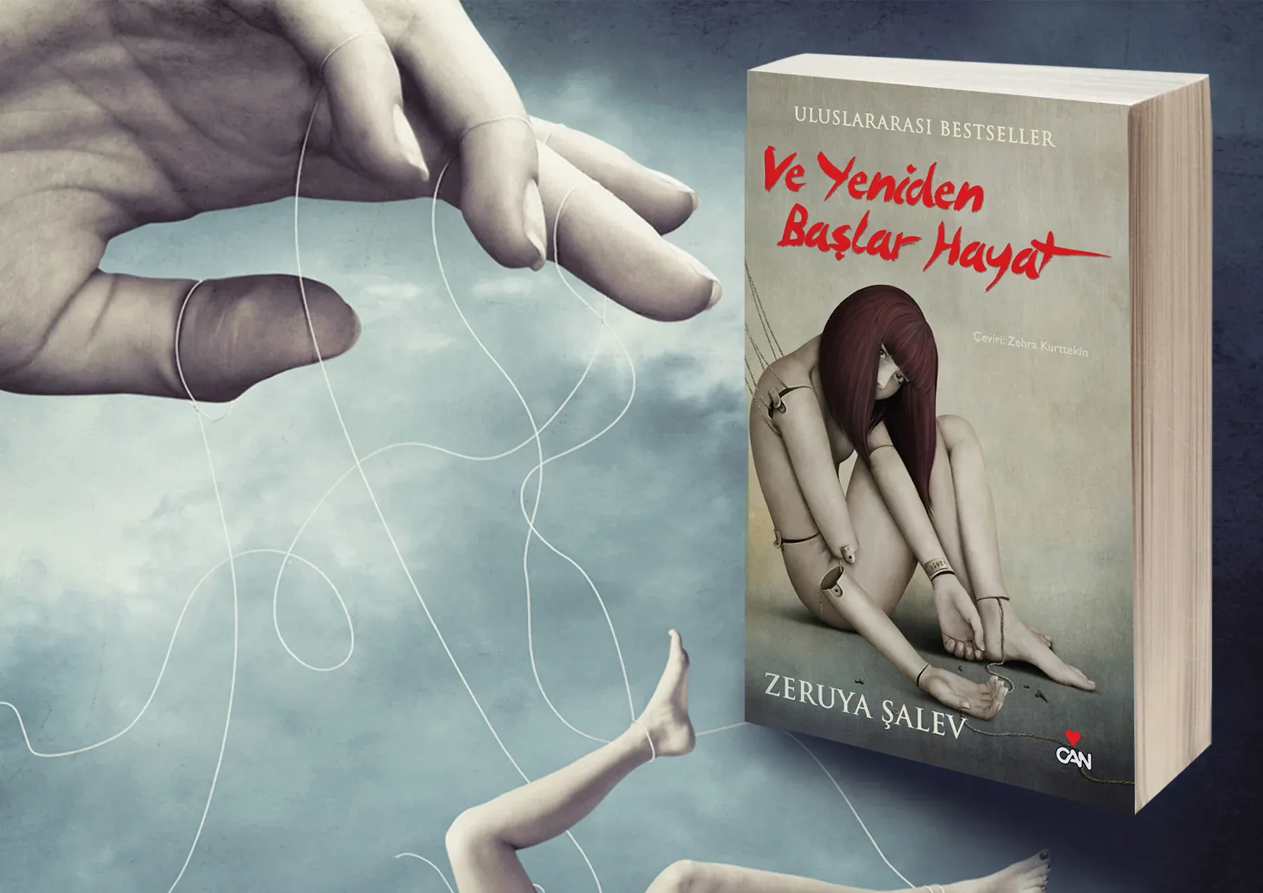 Ve Yeniden Başlar Hayat shown beside a larger image of a woman held by puppet strings